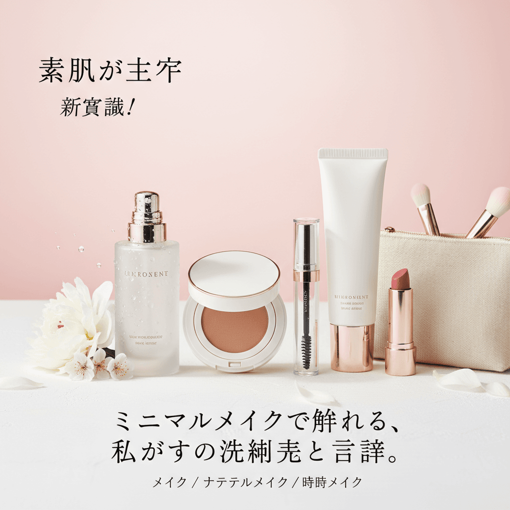 「素肌が主役」の新常識!ミニマルメイクで叶える、私だけの洗練美と自信。