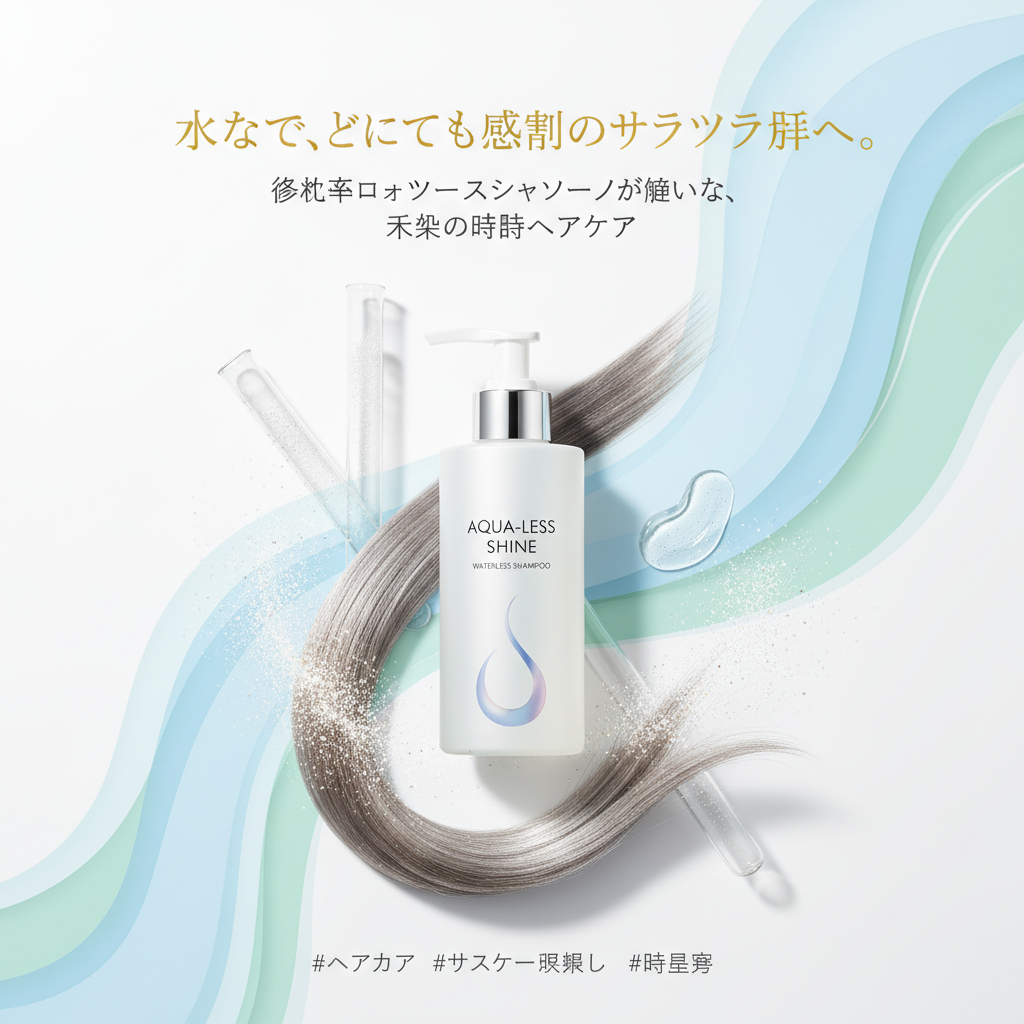 水なしで、どこでも感動のサラツヤ髪へ！進化系ウォーターレスシャンプーが叶える、未来の時短ヘアケア