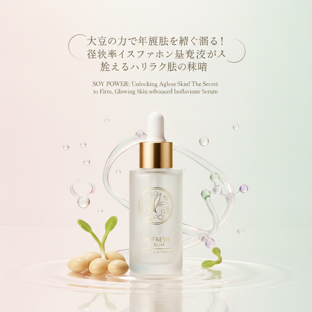 大豆の力で年齢肌を巻き戻す！進化系イソフラボン美容液が叶えるハリツヤ肌の秘密